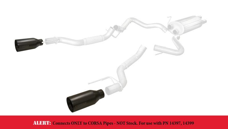 Ford F-150 Raptor Performance Exhaust - CORSA Performance - Tip Kit (For Corsa Exhaust Only) - Black - `17-`20